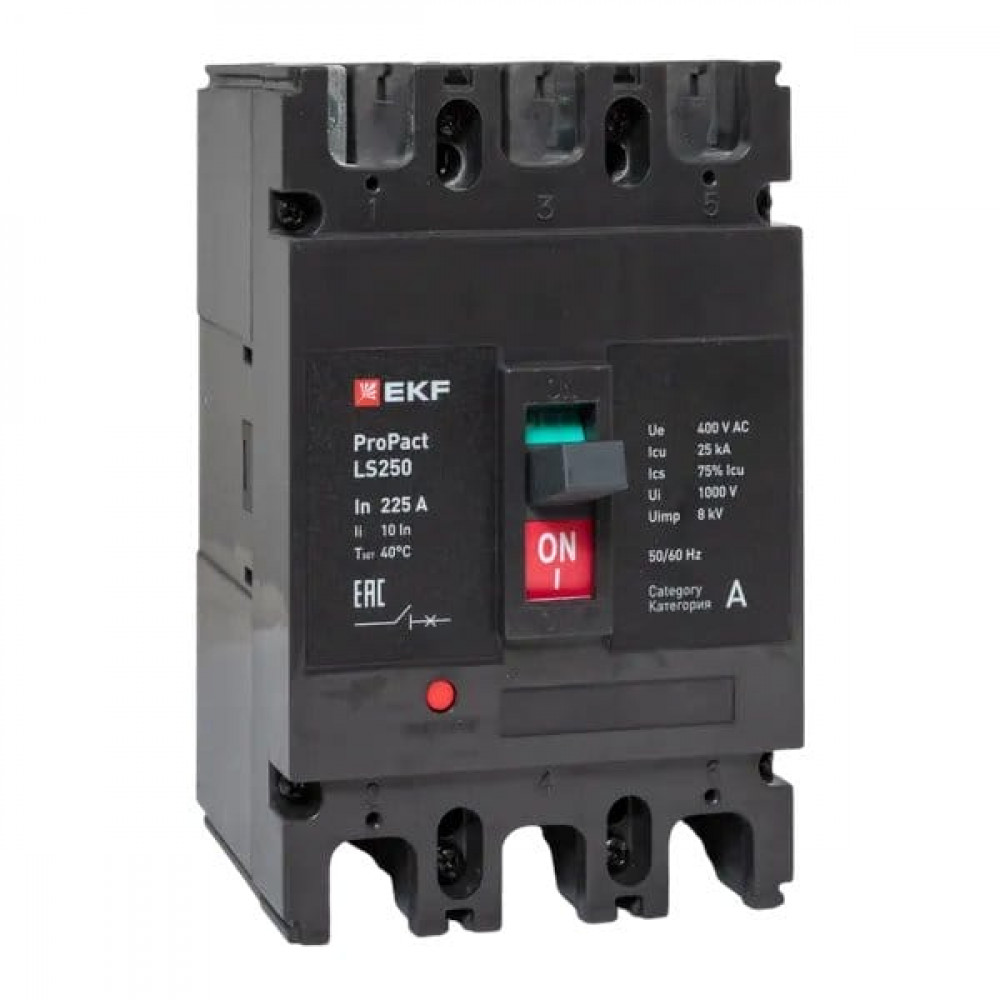 LS250 25кА 3P 225А ProPact (mccb-250-25-3-225-ls). Автоматический выключатель в литом корпусе. EKF