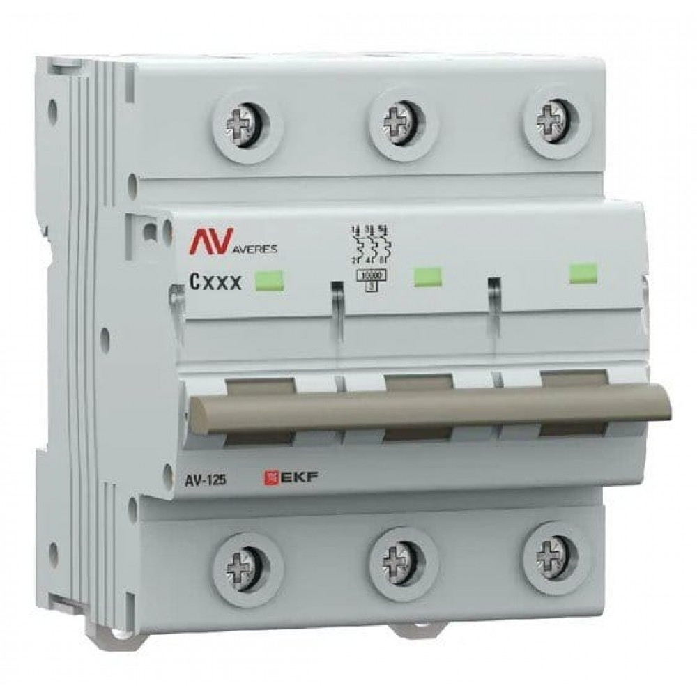 AV-125 3P 125A (C) 10kA AVERES (mcb125-3-125C-av). Автоматический выключатель. EKF
