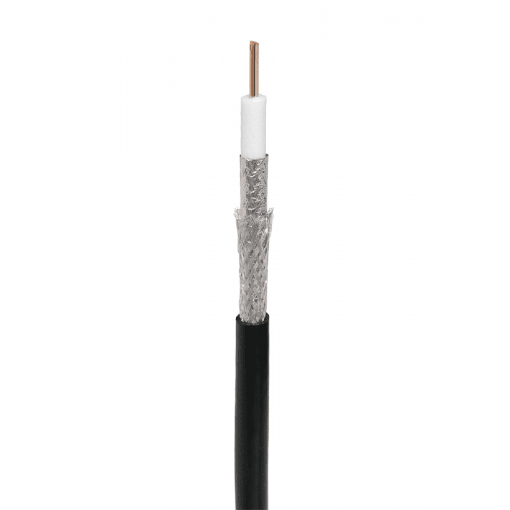 RG-11U, 75 Ом, CCS/Al/Al, 83%, 305 м, черный OUTDOOR (01-3011). Кабель коаксиальный радиочастотный. Rexant