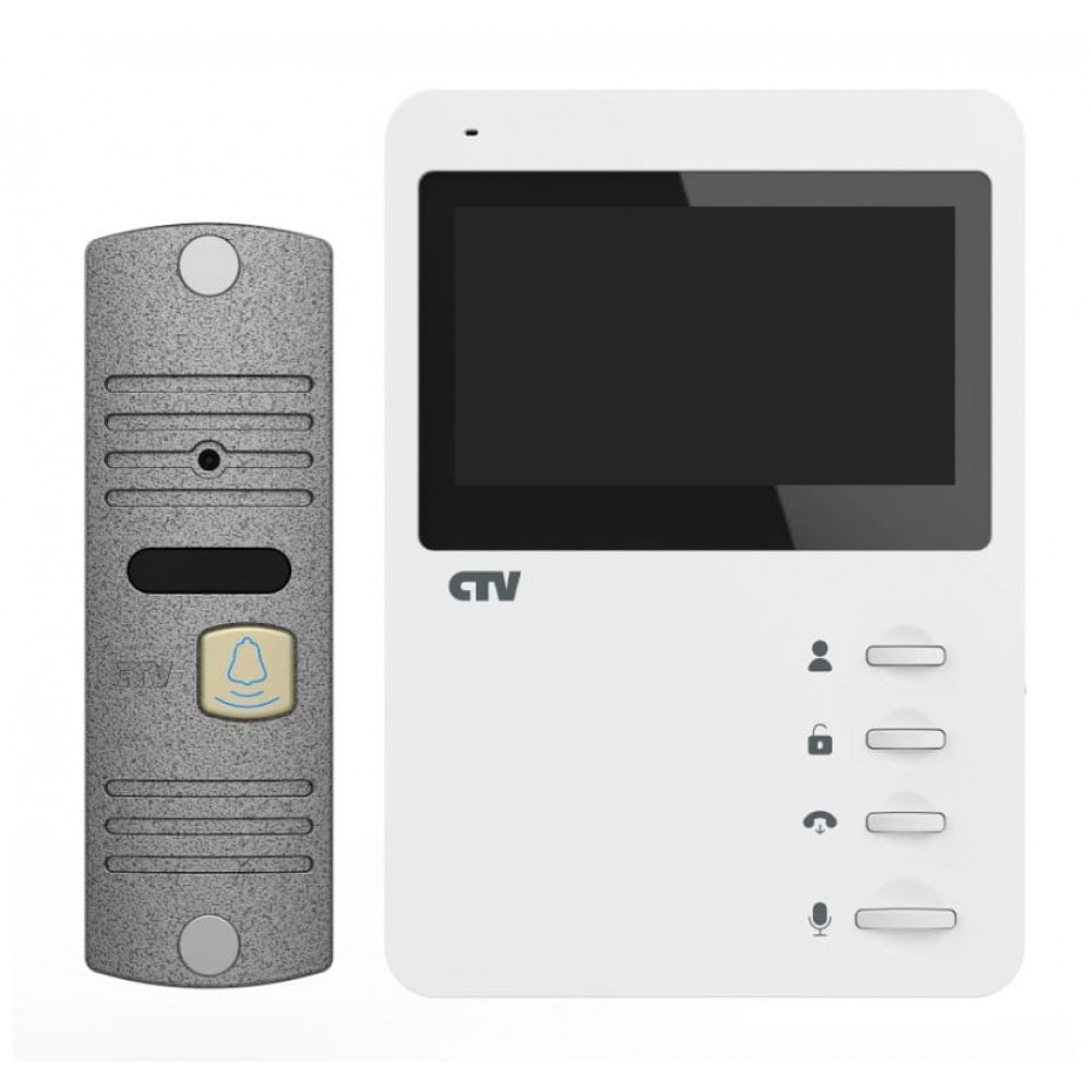 CTV-DP1400N (белый + серебро). Комплект видеодомофона. CTV
