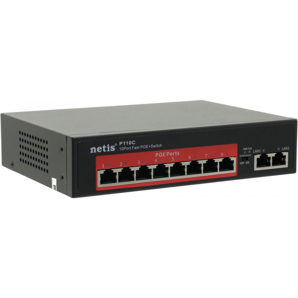 Netis P110C. Коммутатор сетевой PoE неуправляемый. Netis